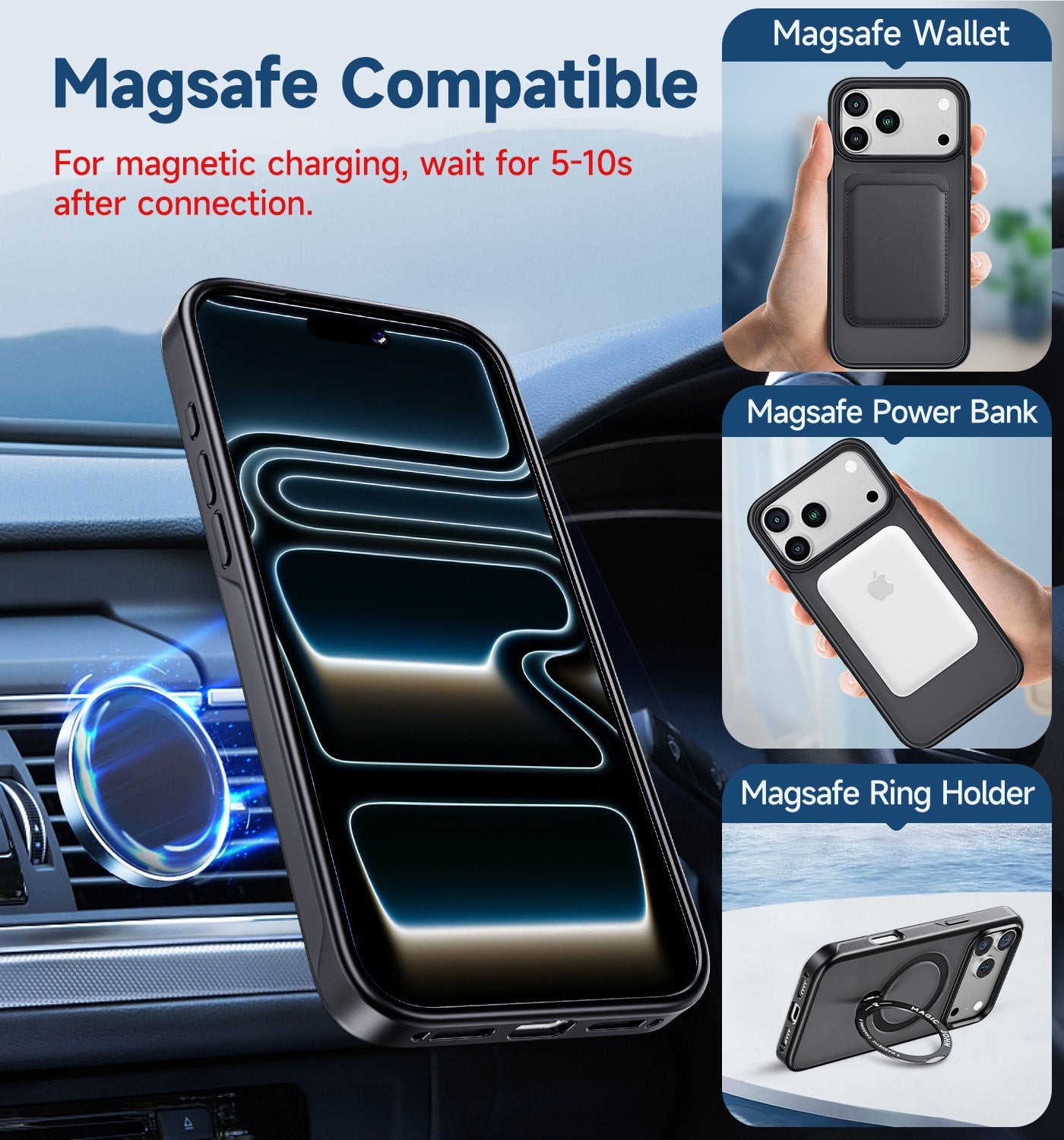 iPhone 17 360° Magnetic Stand Case